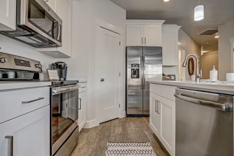 Stock up on groceries during your stay and use new cooking appliances.