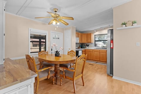 Perfect spot for shared meals and morning coffee.