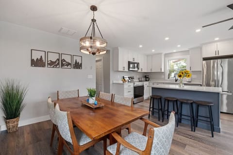 Open kitchen and dining area perfect for family gatherings