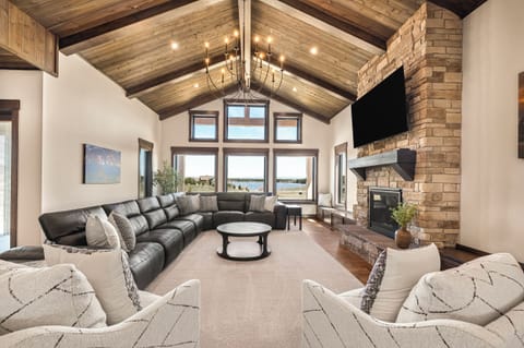 The Great Room with view of Island Park Reservoir. 