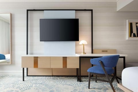 Kick back with easy viewing on the large flat-screen TV.