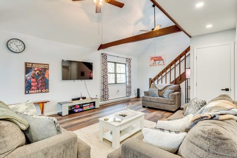 Pocono Lake Vacation Rental | 3BR | 2.5BA | 2,290 Sq Ft | Stairs Required