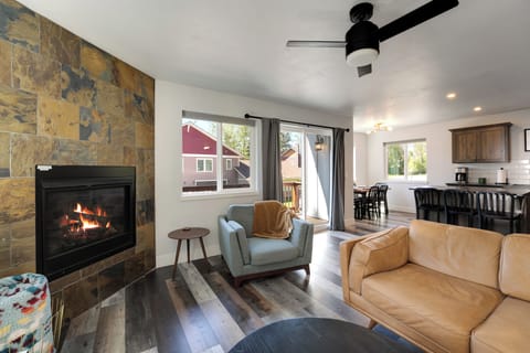 Living Room with Fireplace | Upper Level