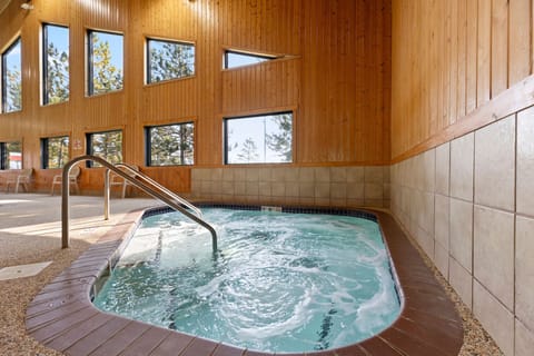 Relax in the inviting indoor whirlpool surrounded by warm wood finishes and natural light.