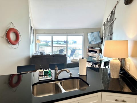 View of living room from kitchen