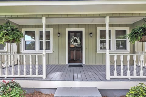 Welcoming solid wood door.