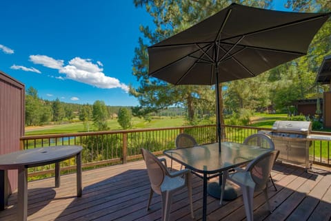 Deck with golf course, mountain and river views!
