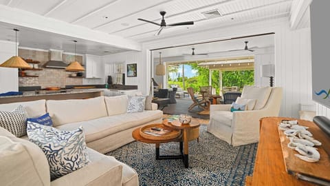 Kukuiula Makai Cottage #12 - Living Room & Lanai - Parrish Kauai