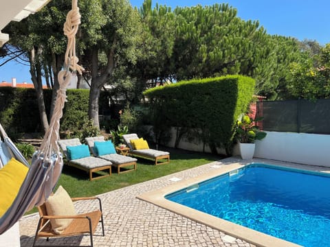 Sun loungers by the pool 