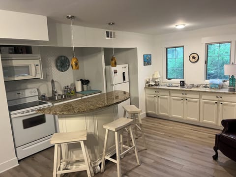 Well stocked kitchen so you can cook "at home".