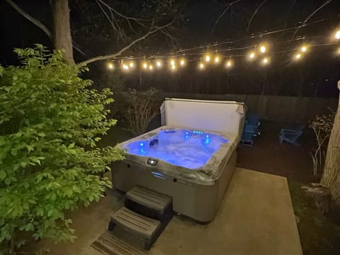 Sit back and relax in our private hot tub. Complete with string lights!