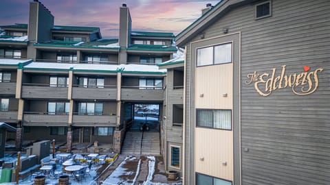 The Eidelweiss building offers incredible ski in ski out access to the Whitefish Ski Resort Village | Exterior
