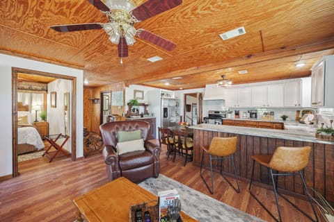 Leather Recliner with marble Breakfast bar