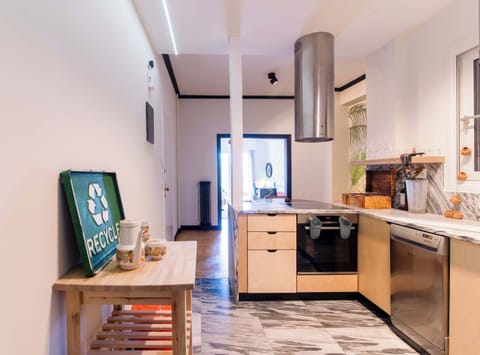 Athens Apt: Modern Kitchen & Hall.