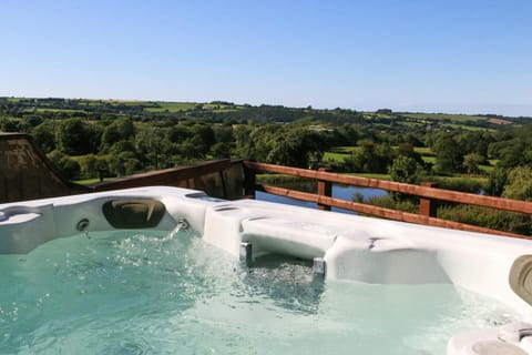 Hot tub with stunning views across the countryside