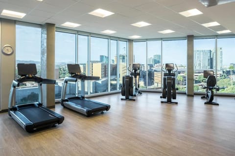 Recharge with a workout while enjoying sweeping city views.