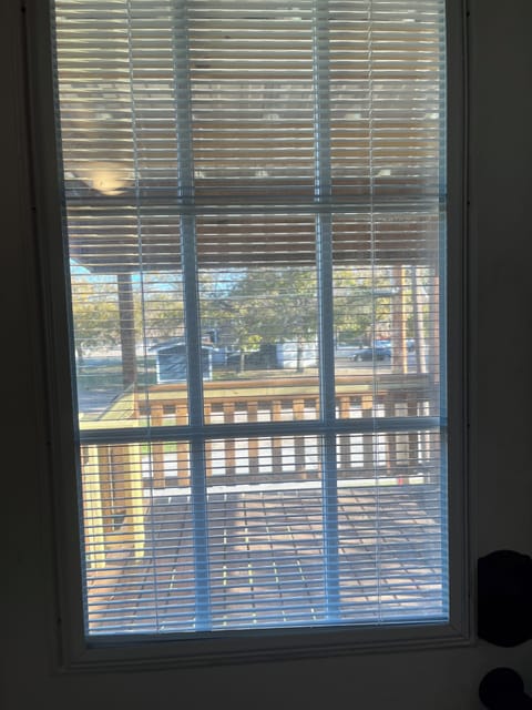 Looking out kitchen door to your private deck. Restaurant