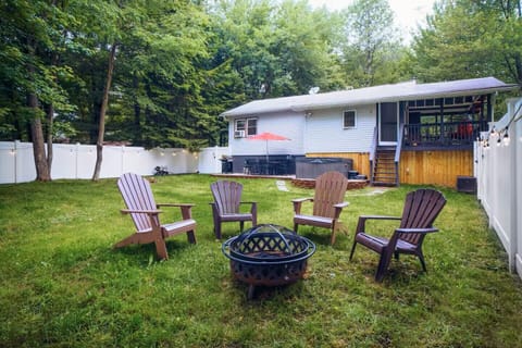 Backyard with fire pit