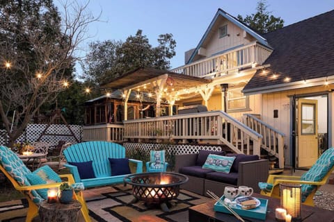 Picture yourselves enjoying evenings under the stars while hanging out in the outdoor private enclosed yard!
  "The house is perfect the kid's toys the hot tub, the fire pits in the back are awesome for evenings to hang out and enjoy."  Clayton 2022