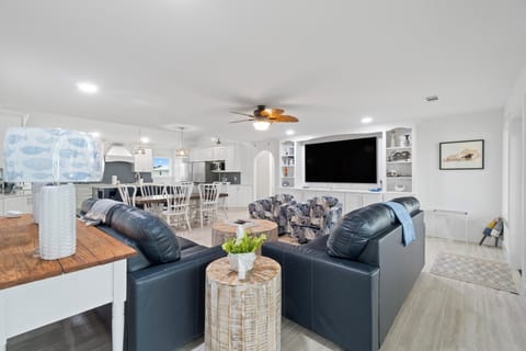 Wind down with a movie on the large flat-screen TV