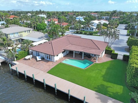 Aerial view of the house