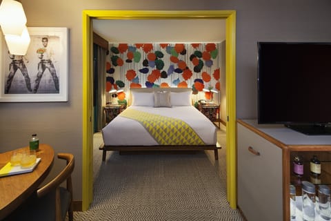 Step into a cozy retreat framed by bold, playful design.