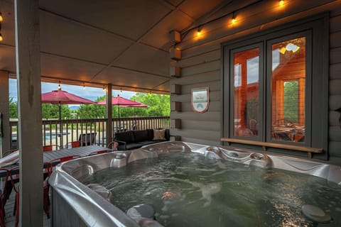 Indulge in a soak in our hot tub—your personal oasis of calm and relaxation, perfect for any time of day.

