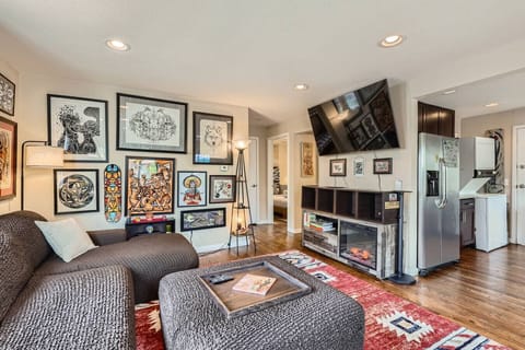 This living room has an open yet cozy feel for nights you and your group just want to hangout