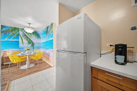 Fridge and coffee maker
