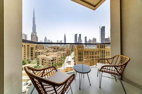 Balcony with Burj Khalifa view