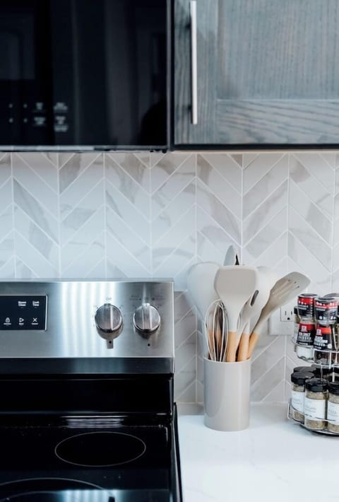 Enjoy cooking in the fully stocked kitchen