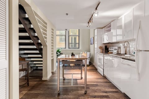 As you step into the kitchen, the clean lines and functional design make you eager to start cooking your favorite dishes.