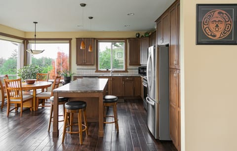 Kitchen and living room, open concept