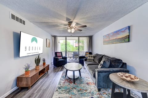 Welcome to your Old Town Scottsdale stay—this bright, comfy living room is the perfect place to settle in and relax.