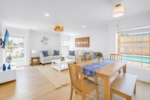 Dining area just outside kitchen and living area.