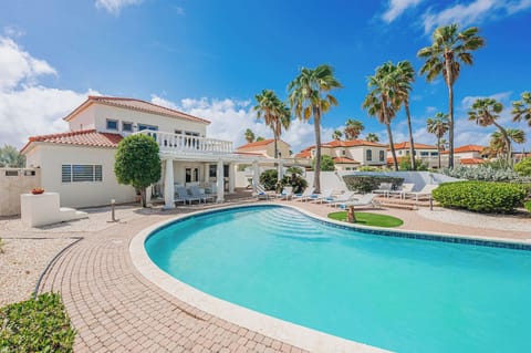 Resort-style pool and landscaped outdoor area