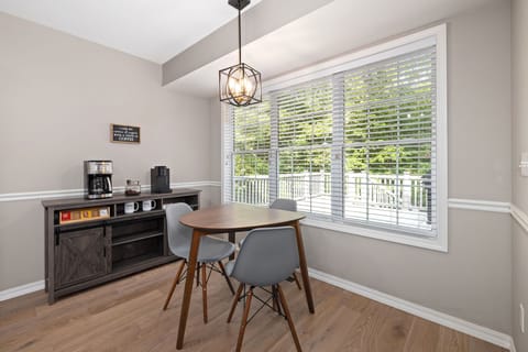 Breakfast nook with 3 chairs in the kitchen!