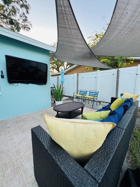 Outdoor Couch And TV For Movie Nights