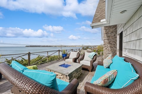Bayview from Mahogany deck with gas Fire pit and hot tub