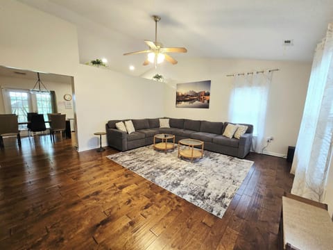 Spacious living room with seating for 8-10 persons 