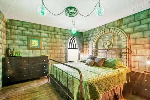 Second floor | King bed |  Attached jack and jill bathroom | Special lighting effects