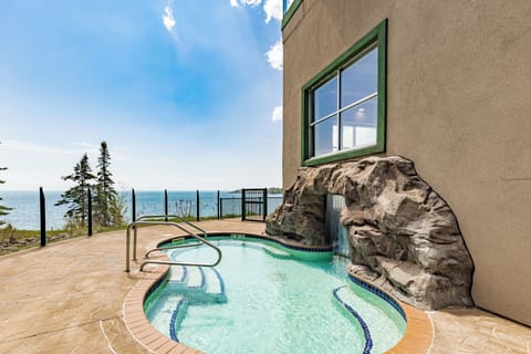 Heated outdoor pool with stunning views