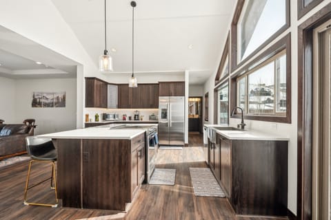 Indoors, Floor, Flooring, Kitchen, Hardwood