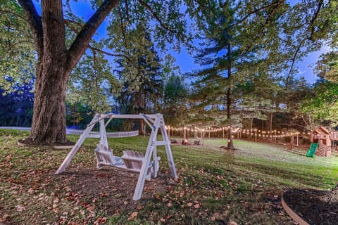 Lawn - swing, fire-pit, playpen for kids