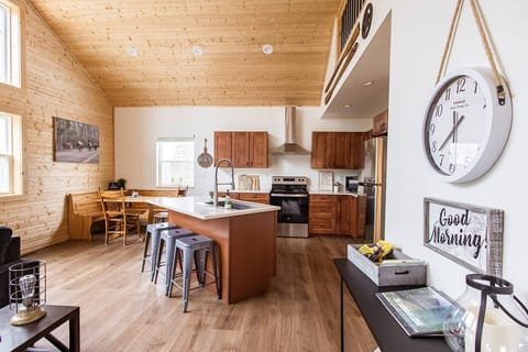 Sun-drenched kitchen and dining area.