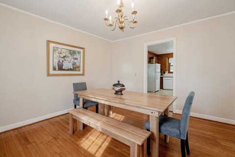 Dining room with farm table