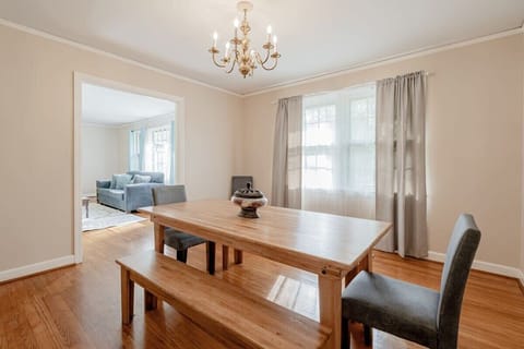 Farm table with two benches and two chairs