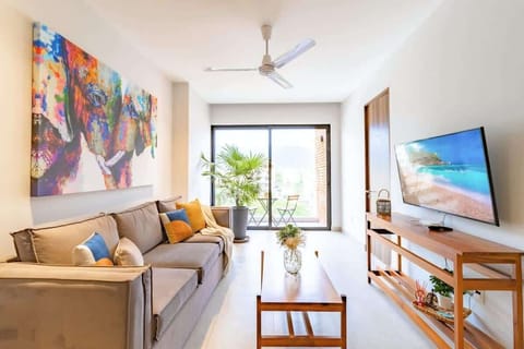 A bright and cheerful sitting area