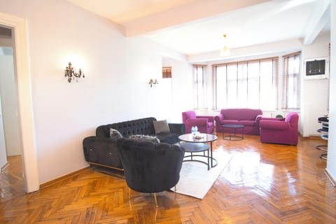 our big living room with 2 seating areas