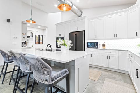 Breakfast bar seats three